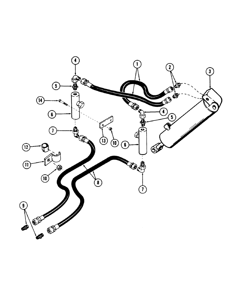 Схема запчастей Case 50 - (8-198) - WRIST-O-TWIST TUBING (08) - HYDRAULICS