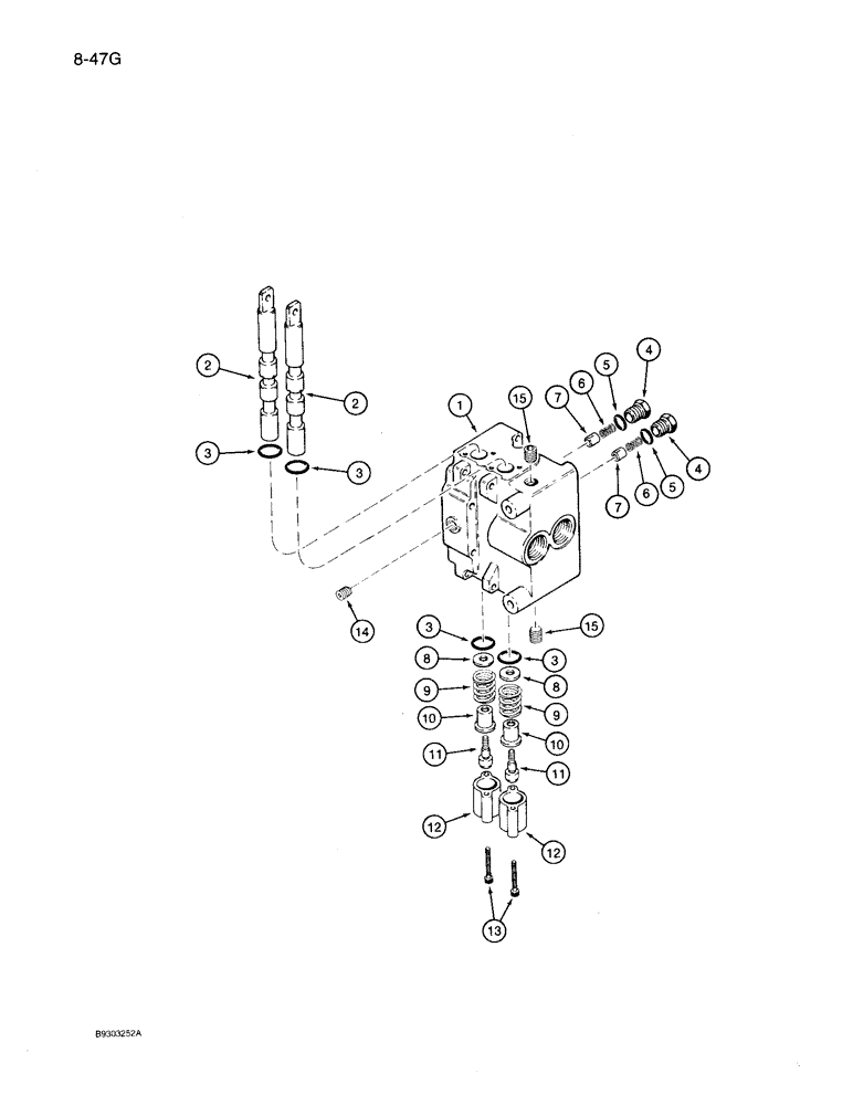 Схема запчастей Case 360 - (8-47G) - BACKHOE CONTROL VALVE - H674299 (DUKES), OUTLET SECTION (08) - HYDRAULICS