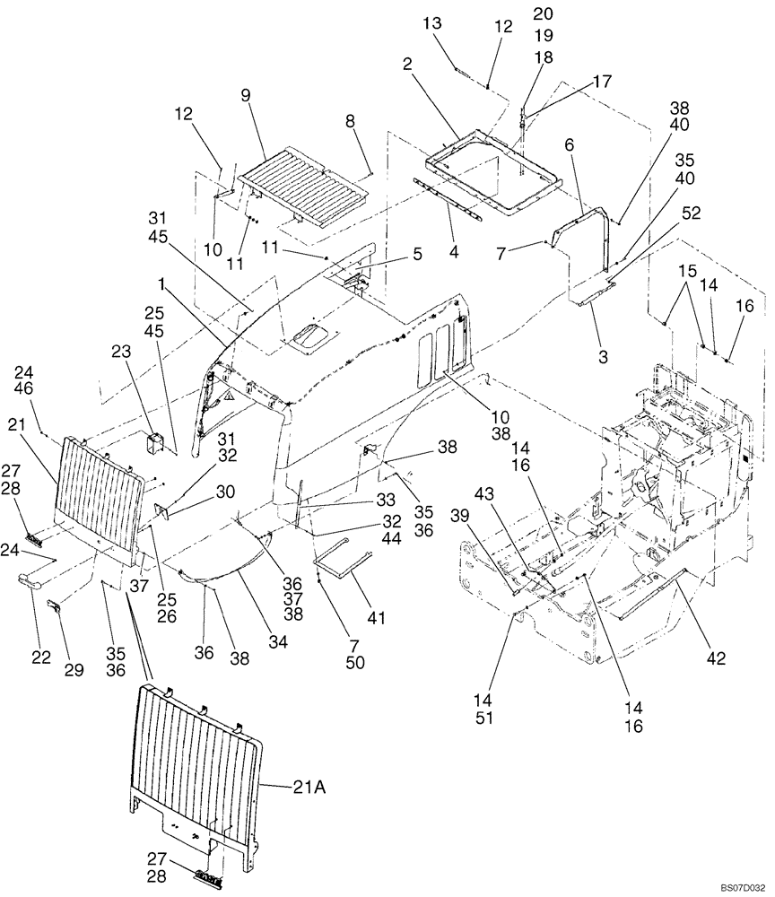 Схема запчастей Case 621D - (09-16) - HOOD (09) - CHASSIS