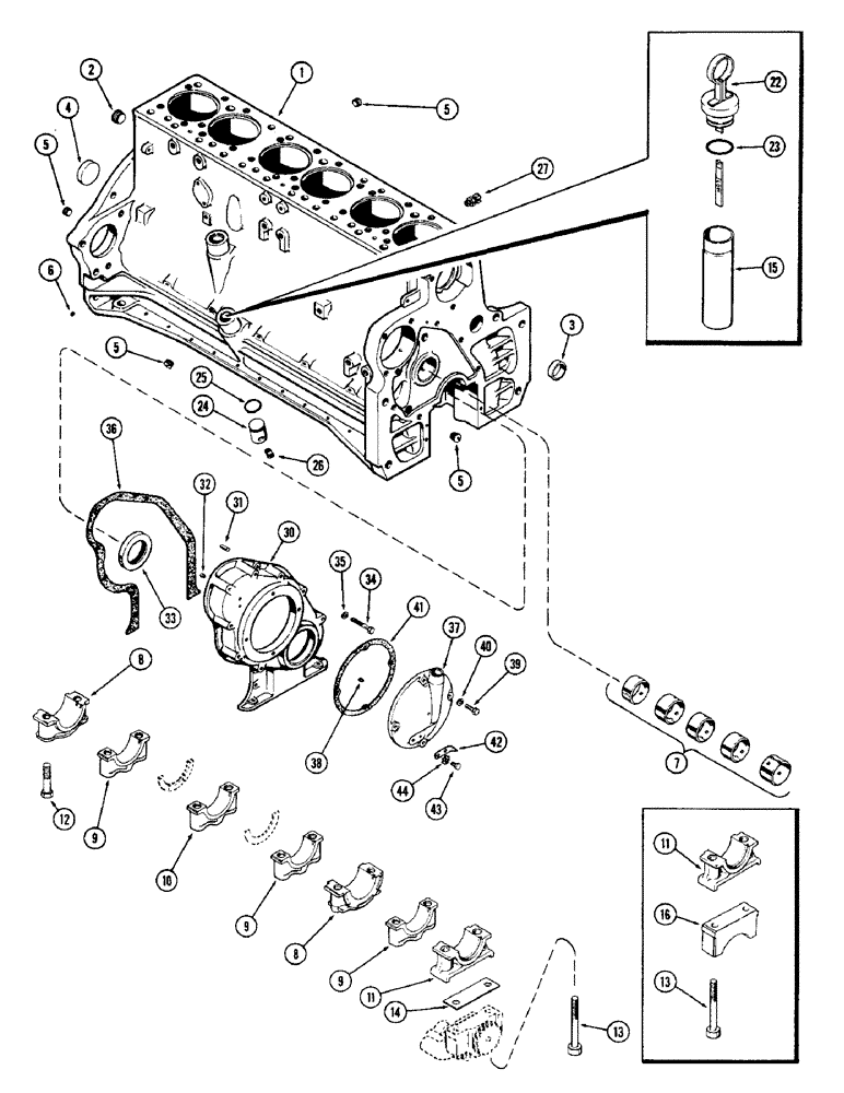 Схема запчастей Case W10B - (030) - CYLINDER BLOCK ASSEMBLY, (377) SPARK IGNITION ENGINE, FIRST USED ENGINE SERIAL NUMBER 2173890 (02) - ENGINE