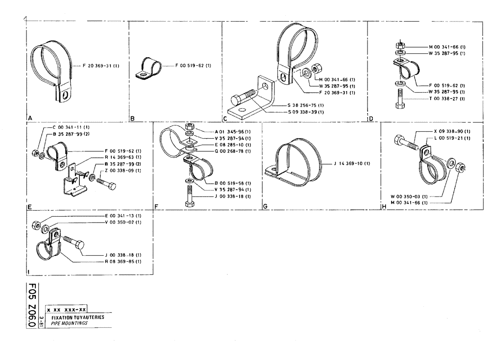 Схема запчастей Case 75C - (F05 Z06.0) - PIPE MOUNTINGS (07) - HYDRAULIC SYSTEM