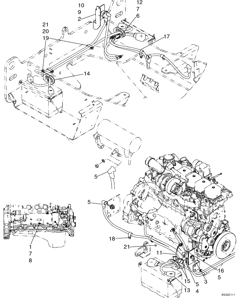 Схема запчастей Case 621D - (04-20A) - BATTERY - CABLES - DENSO STARTER - IF USED (04) - ELECTRICAL SYSTEMS