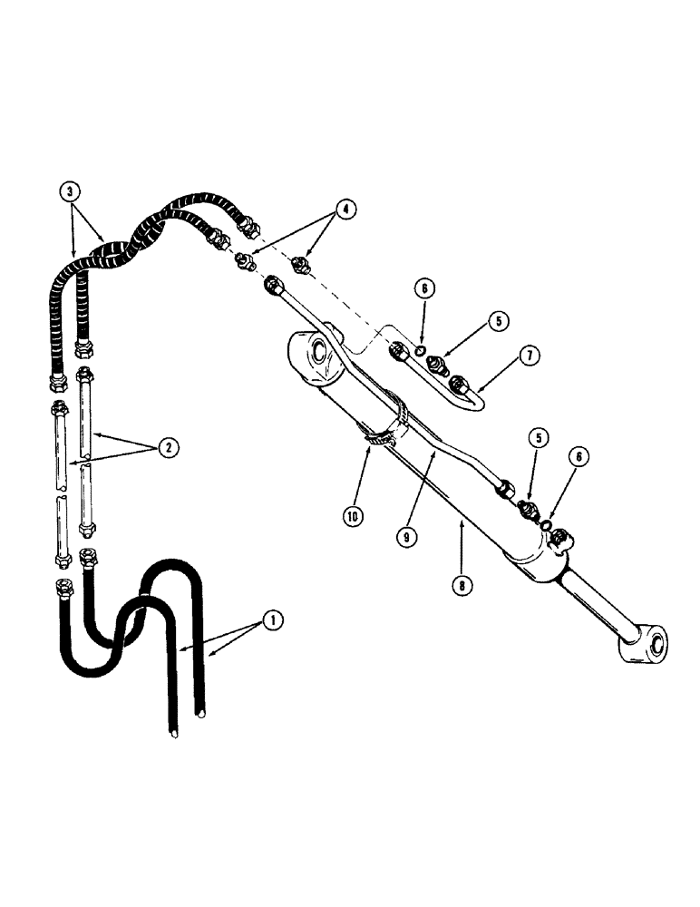 Схема запчастей Case 880 - (280) - BUCKET CYLINDER HYDRAULICS, (USED WITH EXTENDAHOE) (07) - HYDRAULIC SYSTEM