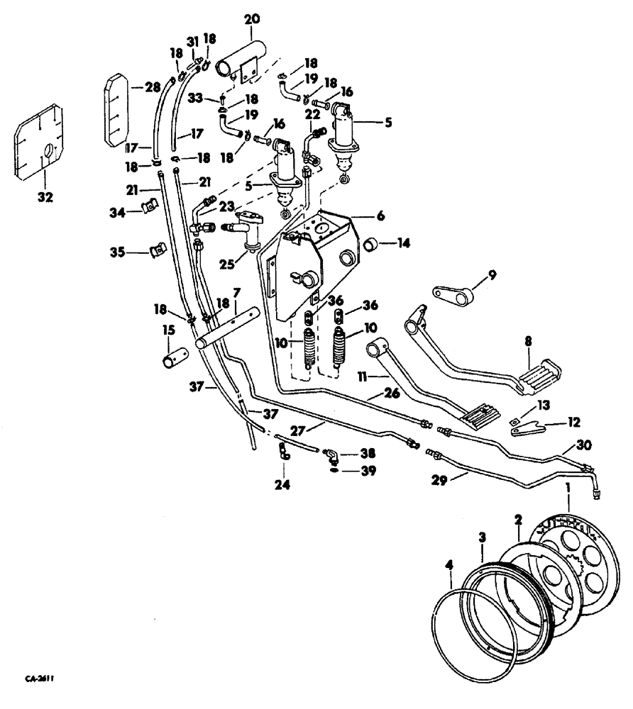 Схема запчастей Case 3400 - (001) - BRAKES (33) - BRAKES & CONTROLS