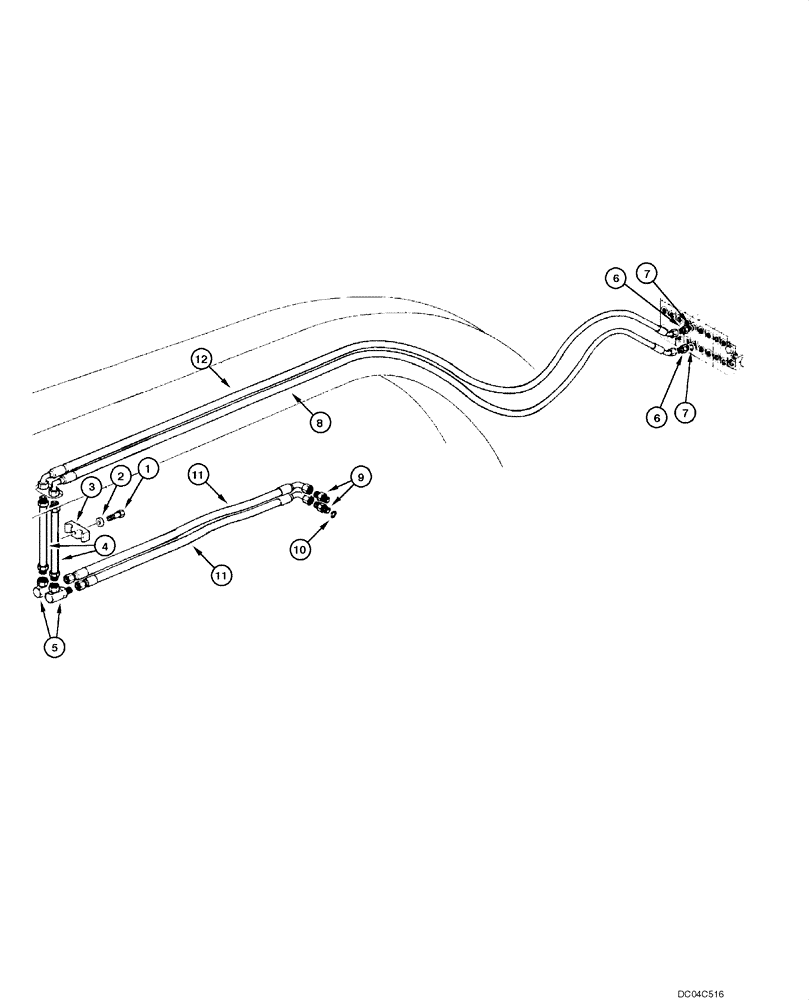 Схема запчастей Case 845 - (08.19[00]) - CIRCLE HYDRAULIC CIRCUIT - TURN-CIRCLE CIRCUIT (08) - HYDRAULICS