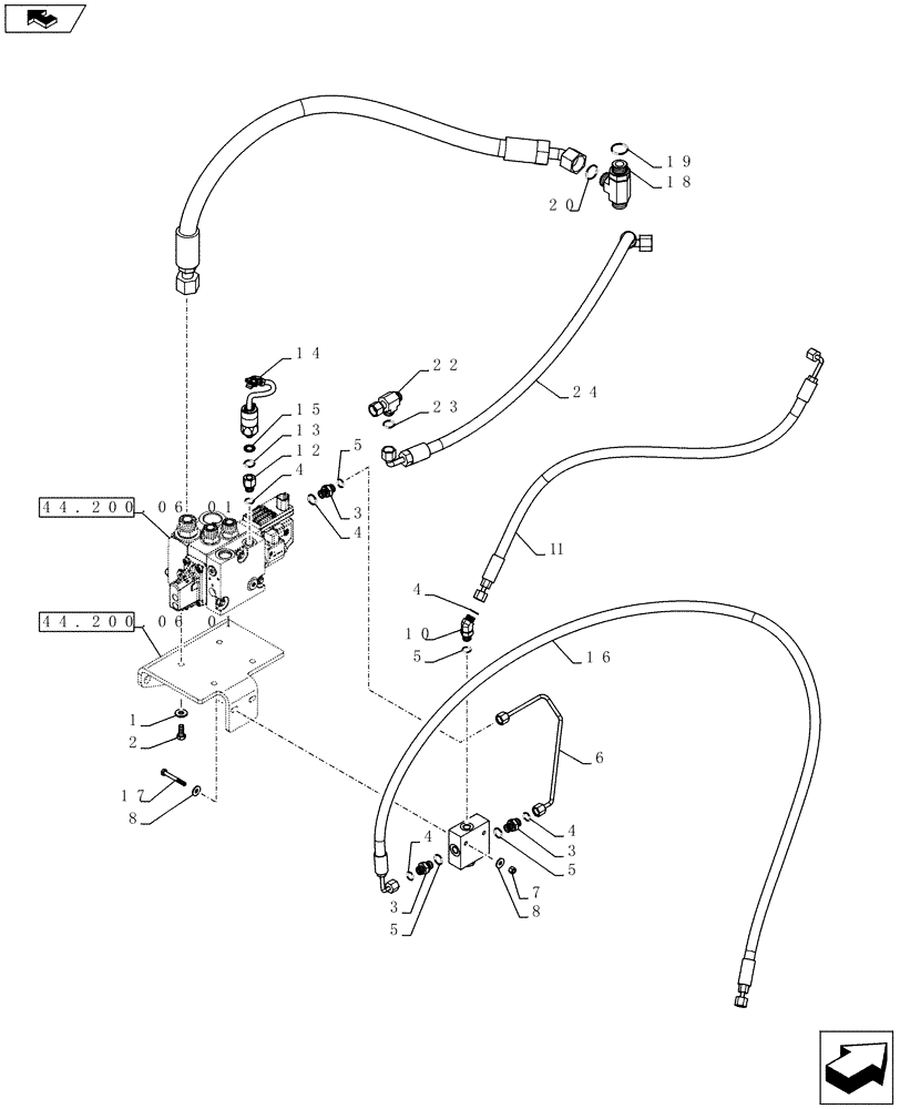 Схема запчастей Case 721F - (41.200.06[02]) - JOYSTICK AUXILIARY STEERING (41) - STEERING