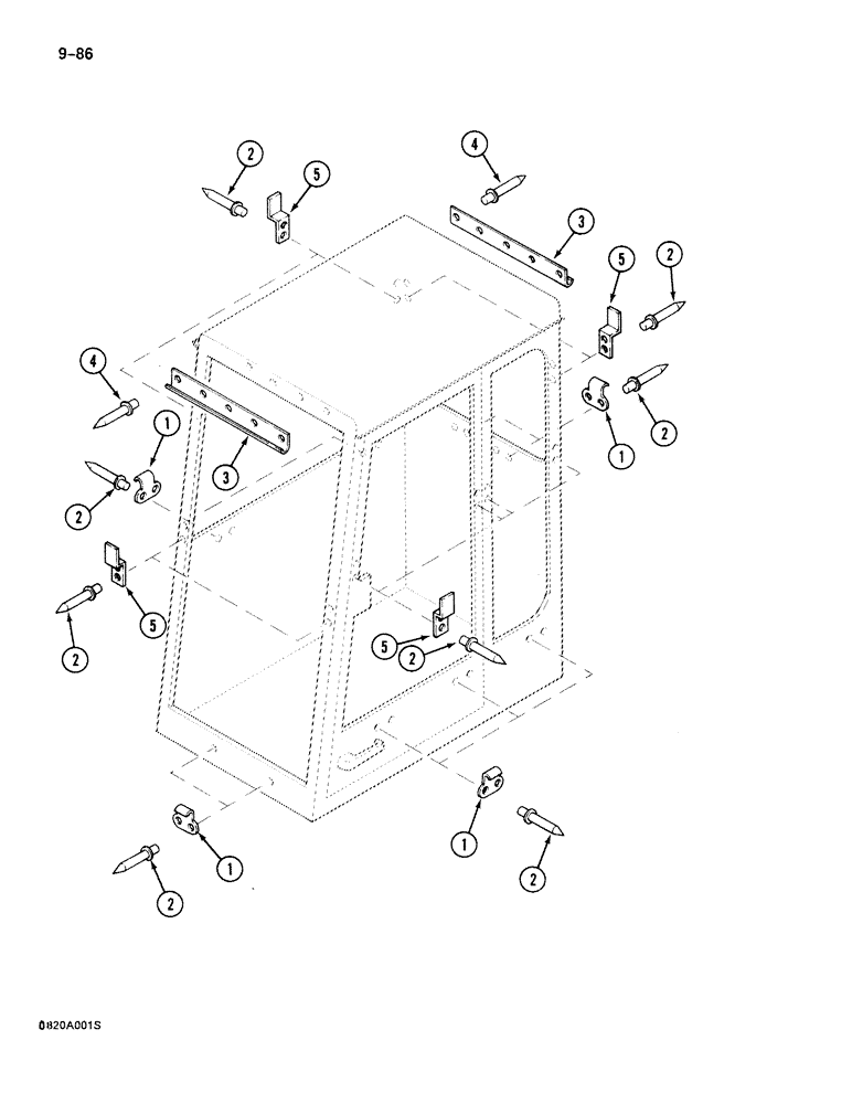 Схема запчастей Case 888 - (9-086) - CAB PROTECTION (09) - CHASSIS