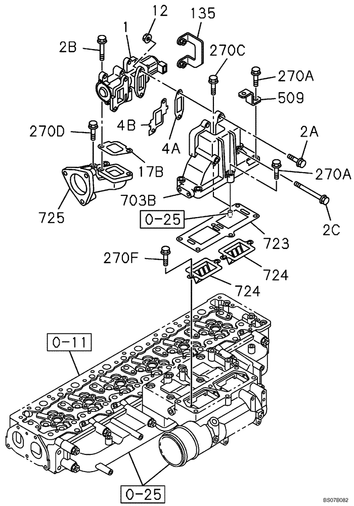 Схема запчастей Case CX460 - (02-41) - EXHAUST GAS RECIRCULATION SYSTEM (02) - ENGINE