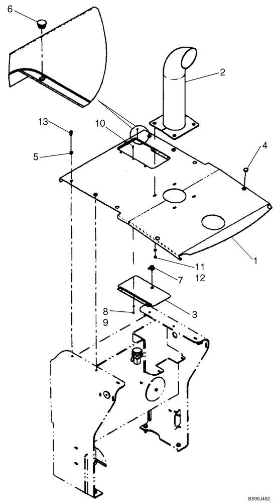 Схема запчастей Case 921E - (09-22) - HOOD - TOP (09) - CHASSIS