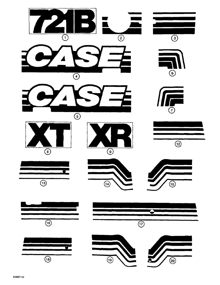 Схема запчастей Case 721B - (9-101A) - DECALS - GRAY (09) - CHASSIS/ATTACHMENTS