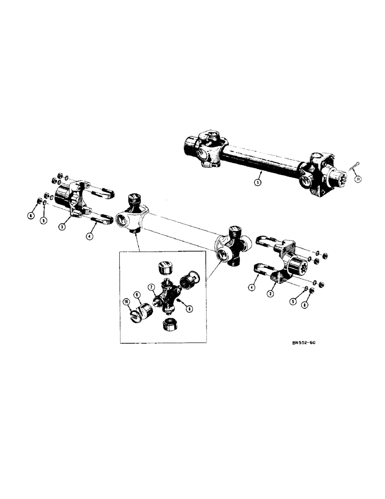 Схема запчастей Case 400 - (136) - DRIVESHAFT AND UNIVERSAL JOINTS, DRIVESHAFT AND UNIVERSAL (03) - TRANSMISSION