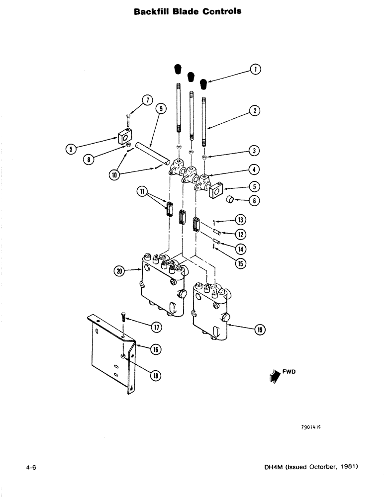 Схема запчастей Case DH4B - (4-06) - BACKFILL BLADE CONTROLS (86) - DOZER