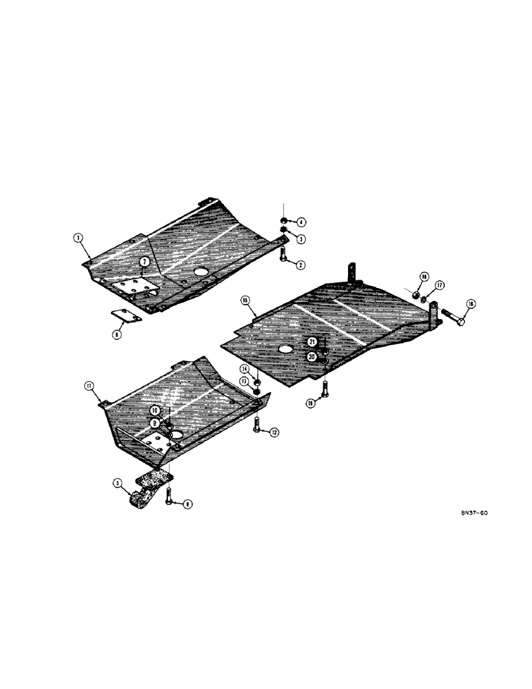 Схема запчастей Case 420 - (076) - PULL HOOK, CRANKCASE GUARD, AND TRANSMISSION GUARD (05) - UPPERSTRUCTURE CHASSIS