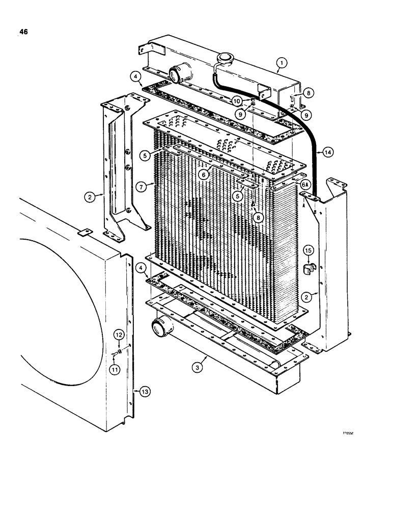 Схема запчастей Case 855C - (046) - RADIATOR (01) - ENGINE