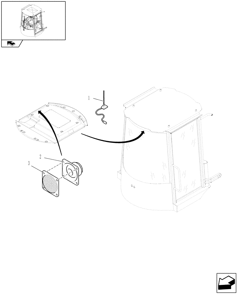 Схема запчастей Case 21E - (080) - RADIO ANTENNA & LOUDSPEAKERS - NA - (10) - OPERATORS PLATFORM