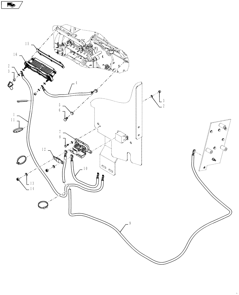 Схема запчастей Case 721F - (55.051.AB) - GRID HEATER INSTALLATION (55) - ELECTRICAL SYSTEMS