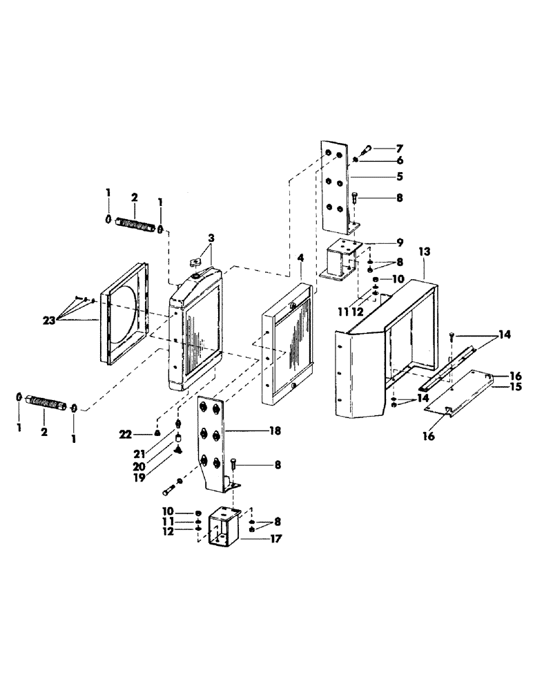 Схема запчастей Case 40EC - (C18A) - RADIATOR, SHROUD, OIL COOLER, AIR CHUTE, AND MOUNTING PARTS, (01) - ENGINE