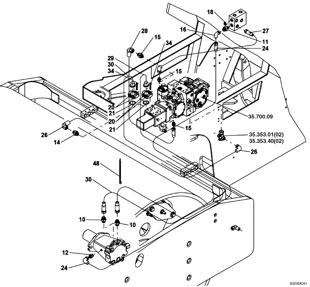 Схема запчастей Case SV212 - (35.910.05[02]) - LINES, VIBRATORY DRUM - ASN DDD003016 (35) - HYDRAULIC SYSTEMS