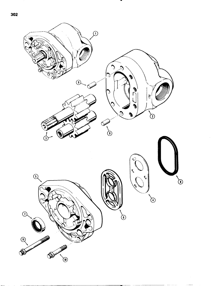 Схема запчастей Case 580C - (302) - TRW HYDRAULIC PUMP (08) - HYDRAULICS