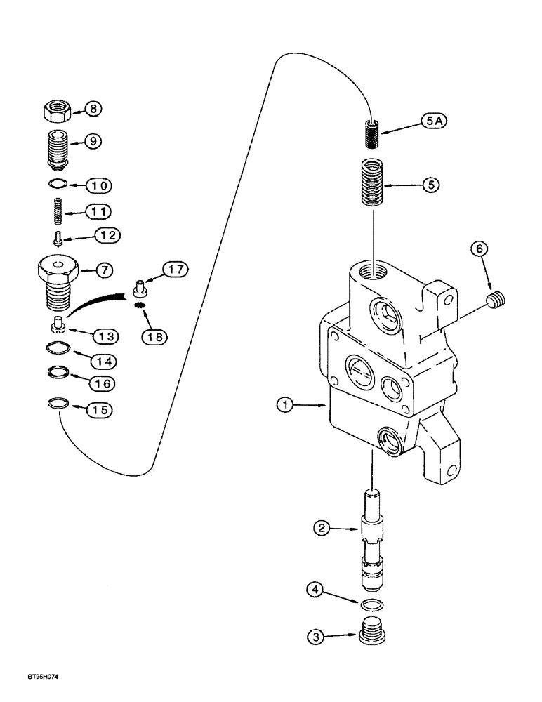 Схема запчастей Case 580SL - (8-088) - LOADER CONTROL VALVE, INLET SECTION - WITH STEERING RELIEF VALVE (08) - HYDRAULICS