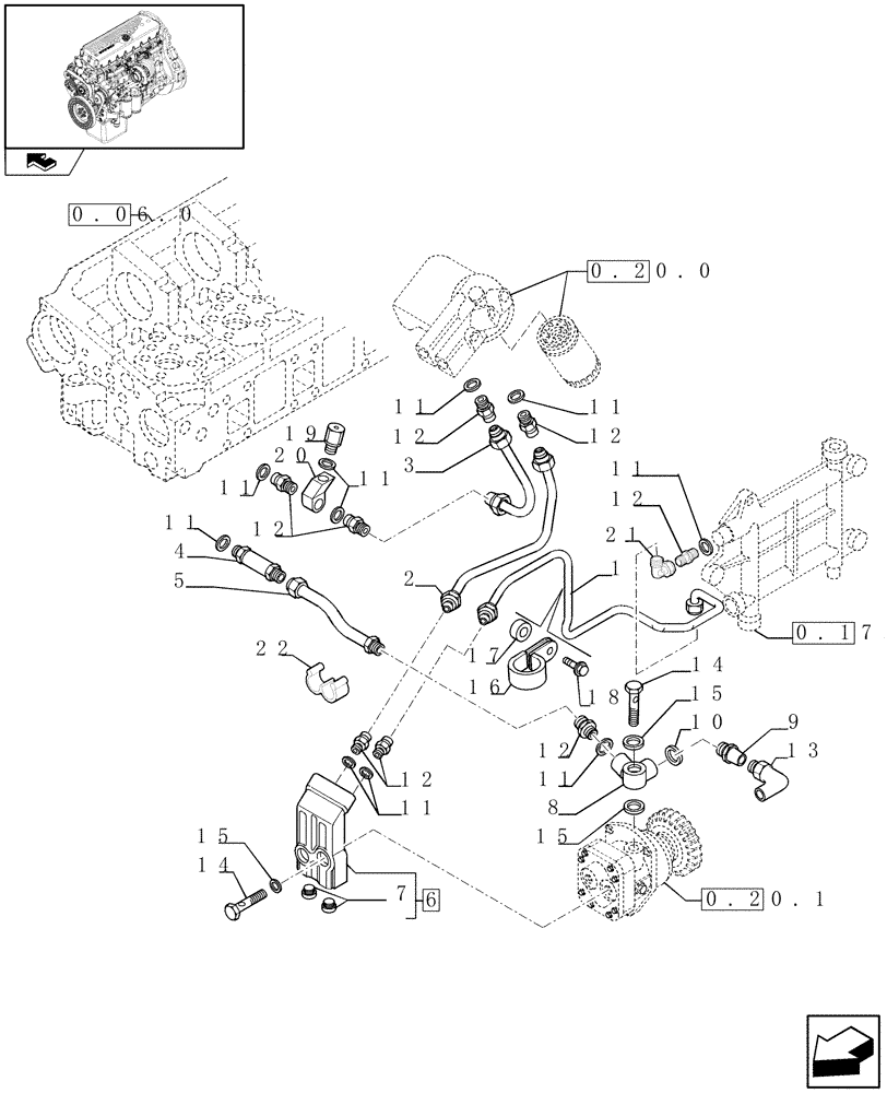 Схема запчастей Case F3BE0684N E904 - (0.20.3) - FUEL LINES & RELATED PARTS (504139466 - 504196117 - 504078280 - 504055384 - 504055372/81) 