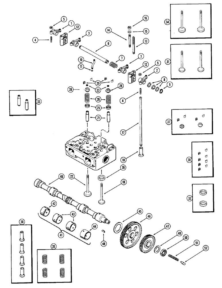 Схема запчастей Case 680CK - (016) - VALVE MECHANISM AND CAMSHAFT, (267B) DIESEL ENGINE (10) - ENGINE