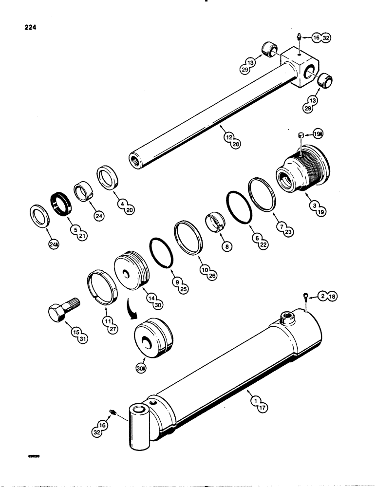 Схема запчастей Case 1845S - (224) - G33744 SCARIFIER CYLINDER / G33744 SCARIFIER CYLINDER (35) - HYDRAULIC SYSTEMS