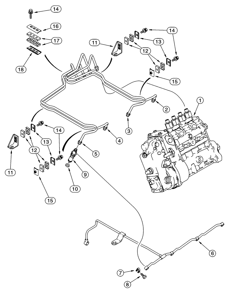 Схема запчастей Case 85XT - (03-07) - FUEL INJECTION SYSTEM NORTH AMERICA, JAF0236484 -, 4-390 EMISSIONS CERTIFIED ENGINE (03) - FUEL SYSTEM