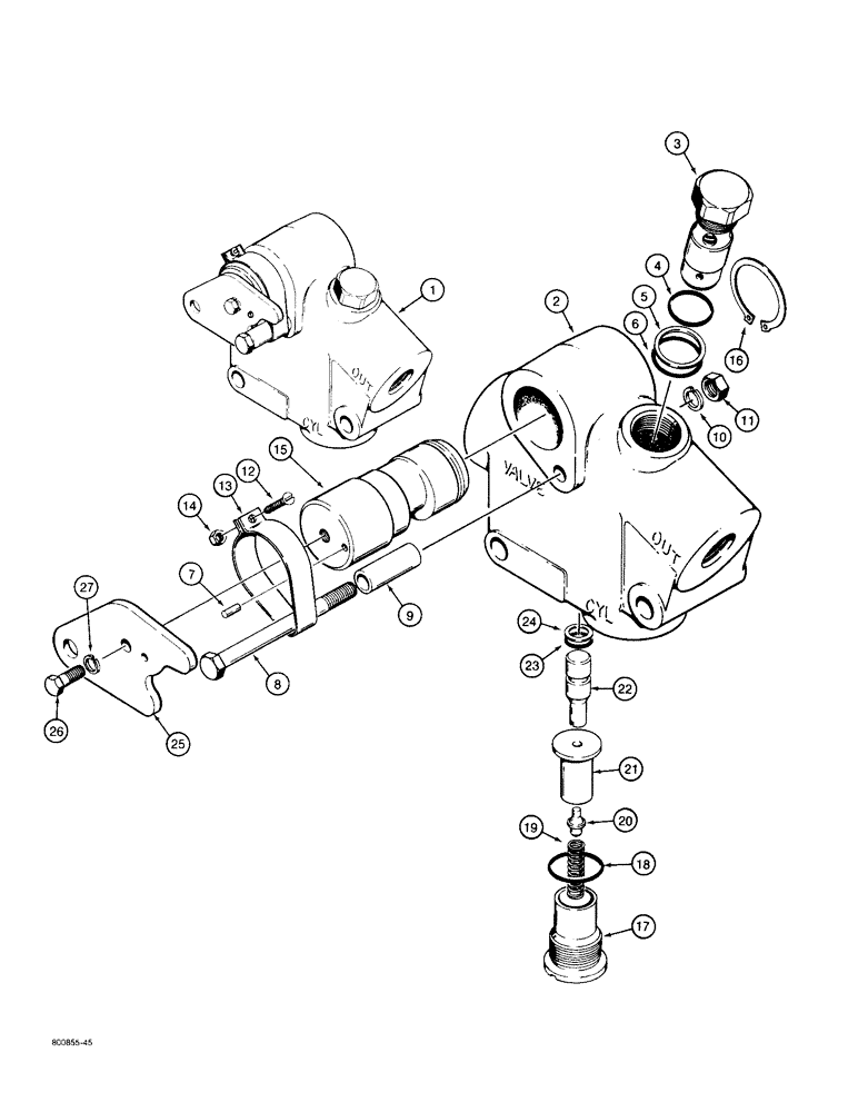 Схема запчастей Case 480F - (8-100) - BOOM LOCK VALVE (08) - HYDRAULICS