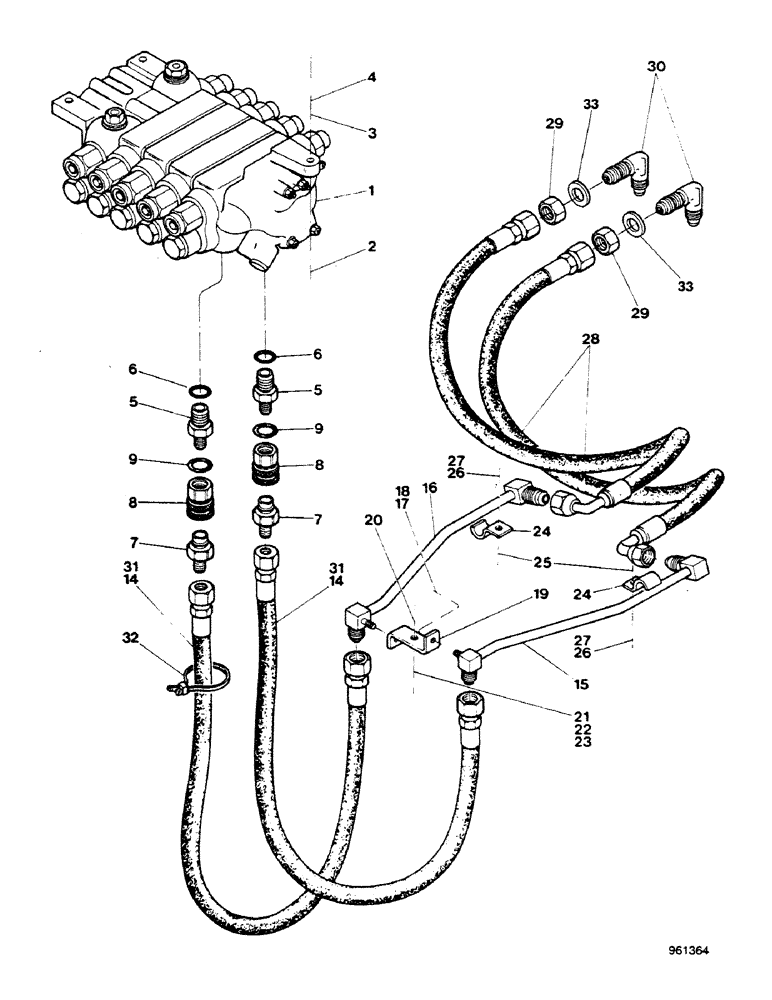 Схема запчастей Case 580G - (262) - SIDESHIFT BACKHOE - EXTENDABLE DIPPER HYDRAULIC CIRCUIT (SEE FIGURE 260) UP TO NO. 3.948.949 (08) - HYDRAULICS