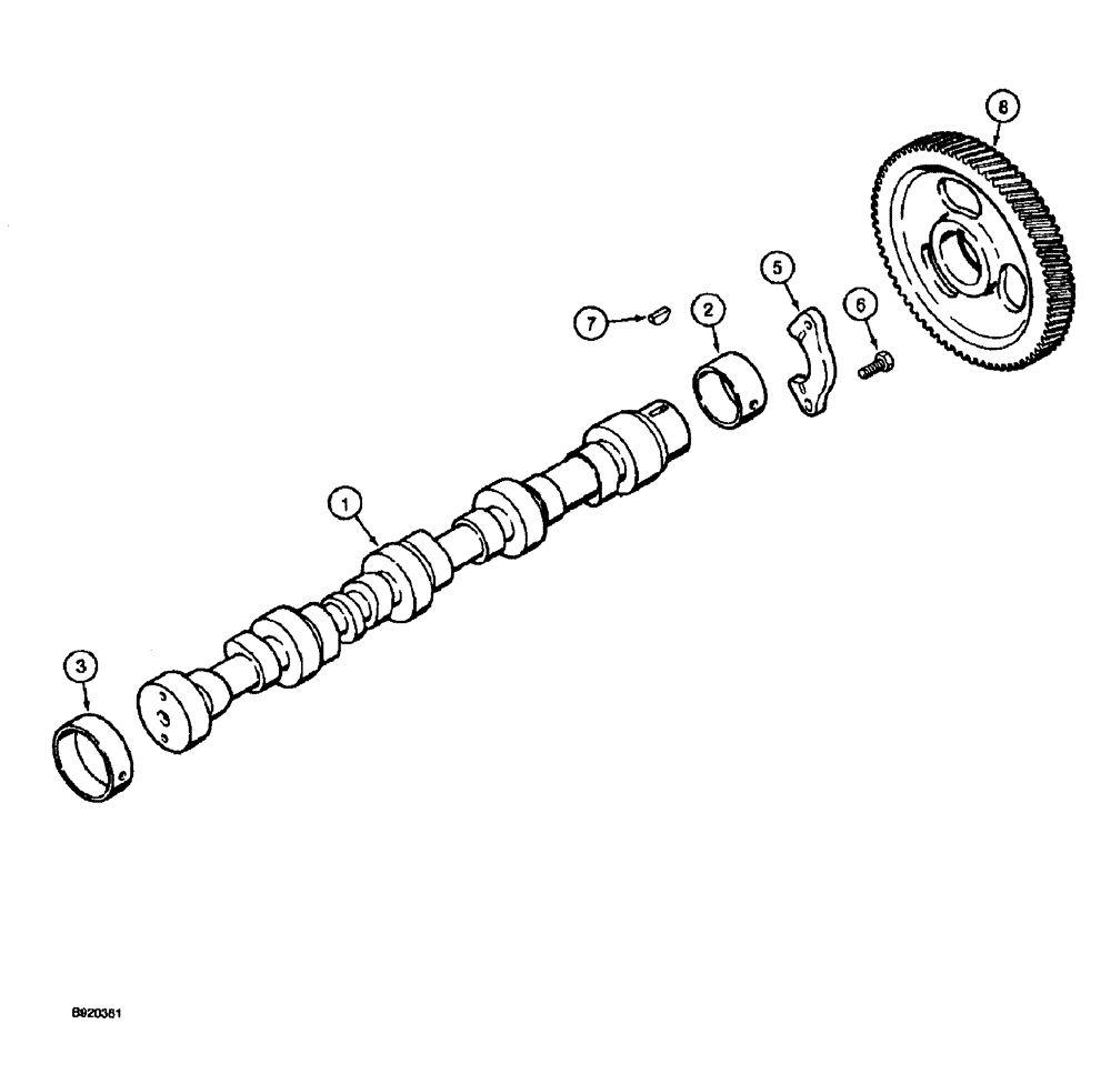 Схема запчастей Case 590 - (2-36) - CAMSHAFT, 4T-390 ENGINE (02) - ENGINE