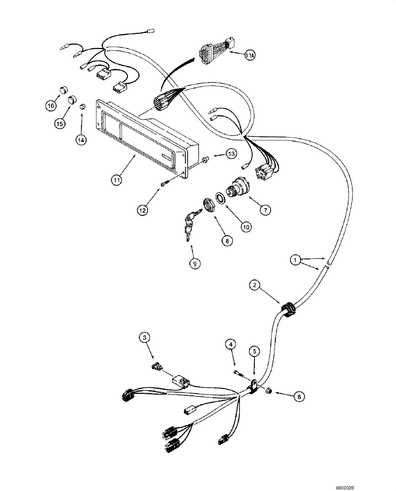 Схема запчастей Case 1845C - (04-06) - HARNESS - INSTRUMENT CLUSTER, - JAF0040227 (04) - ELECTRICAL SYSTEMS