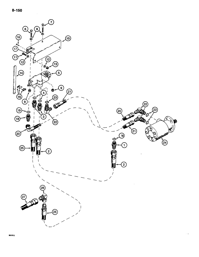 Схема запчастей Case CASE - (8-150) - HYDRA-BORER HYDRAULIC CIRCUIT (08) - HYDRAULICS