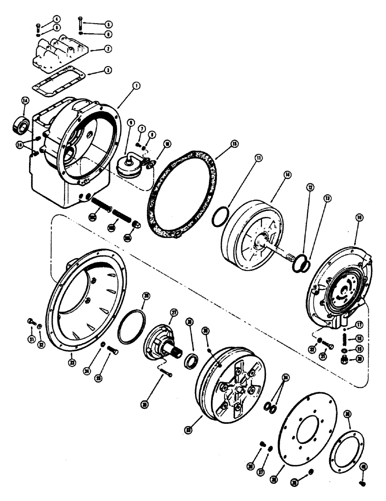 Схема запчастей Case 680CK - (056) - TRANSMISSION AND RELATED PARTS, TORQUE CONVERTER HOUSING AND PUMP (21) - TRANSMISSION