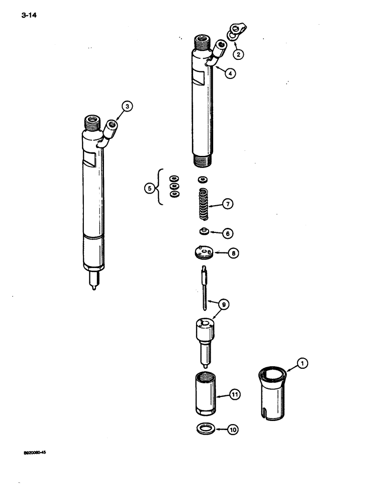 Схема запчастей Case 1187C - (3-14) - FUEL INJECTION NOZZLE, 6T-830 ENGINE (03) - FUEL SYSTEM