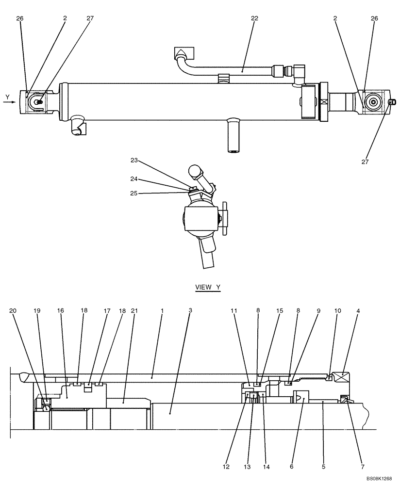 Схема запчастей Case CX27B BTW - (07-031) - CYLINDER ASSY, BOOM (PV01V00064F1) (35) - HYDRAULIC SYSTEMS