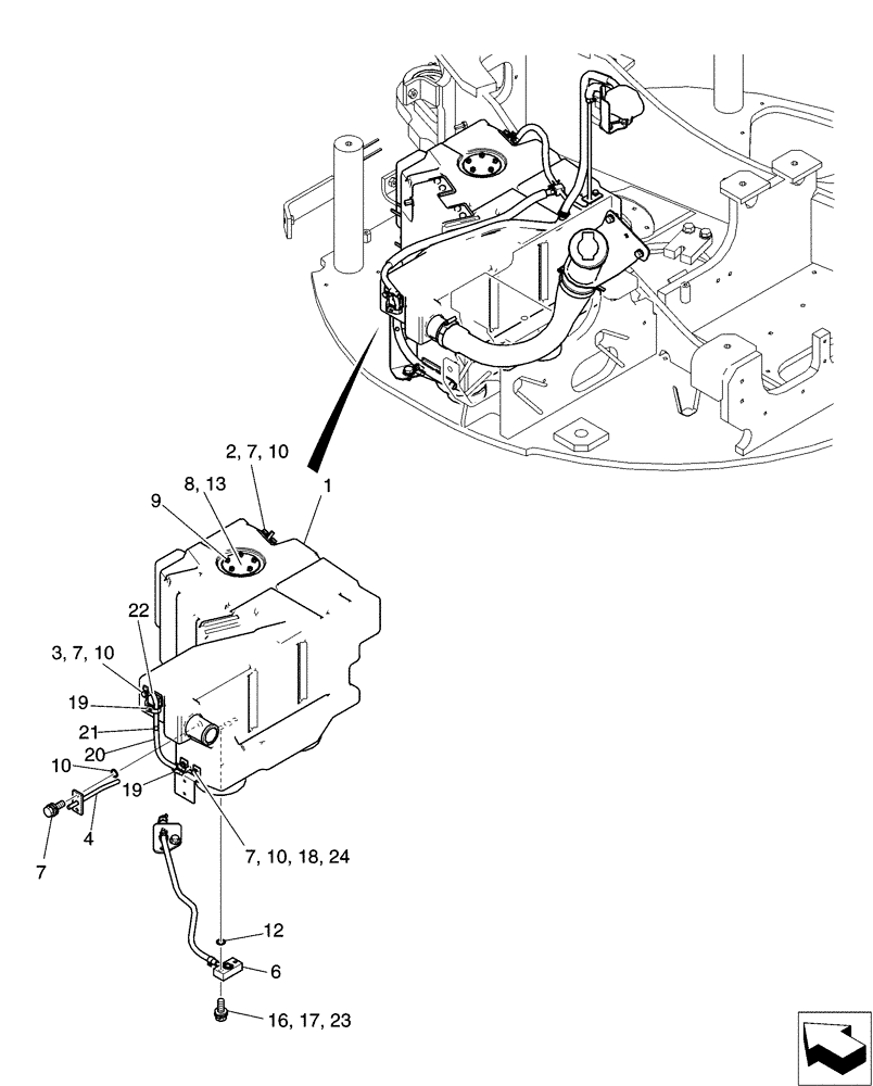 Схема запчастей Case CX31B - (01-019[00]) - TANK, FUEL (10) - ENGINE