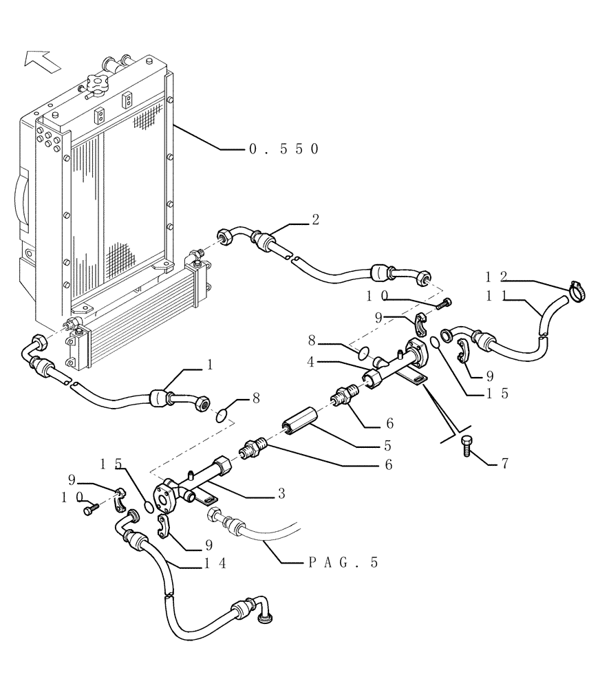 Схема запчастей Case 1850K - (3.434[04]) - HYDRAULIC SYSTEM PIPING (07) - HYDRAULIC SYSTEM/FRAME