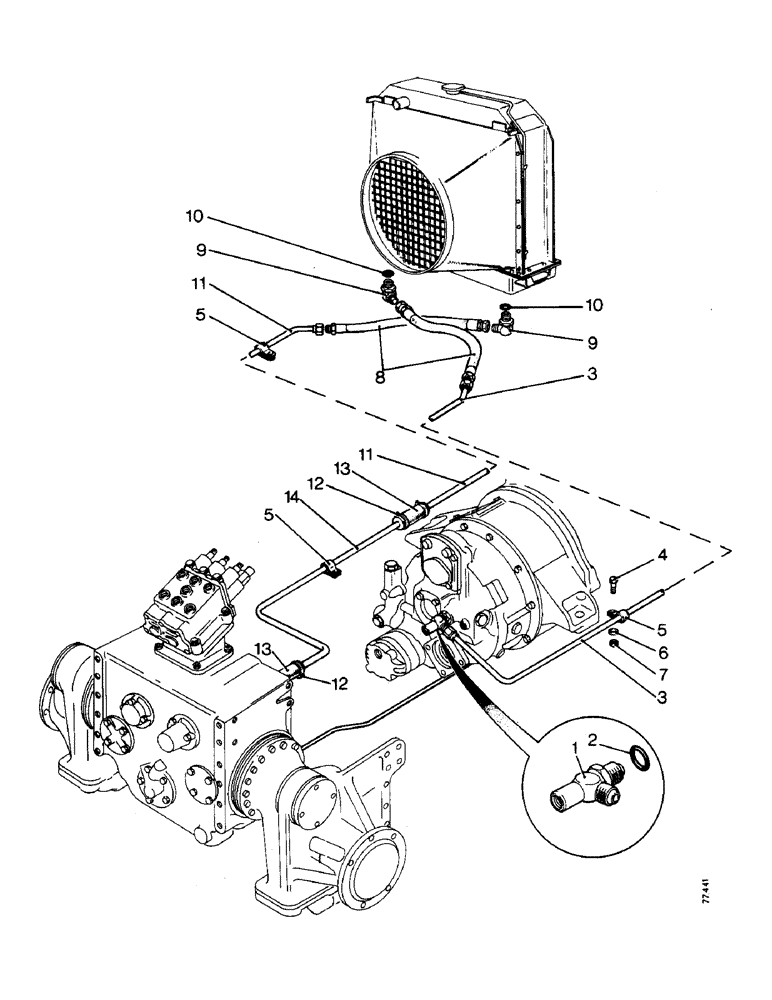 Схема запчастей Case 850 - (B15-1) - BASIC TRACTOR HYDRAULICS, COOLING CIRCUIT (03) - TRANSMISSION