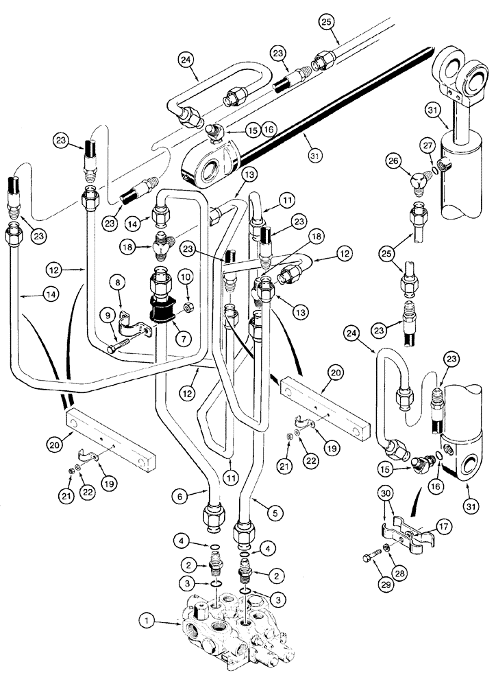 Схема запчастей Case 721C - (08-09) - HYDRAULICS - LOADER BUCKET (08) - HYDRAULICS