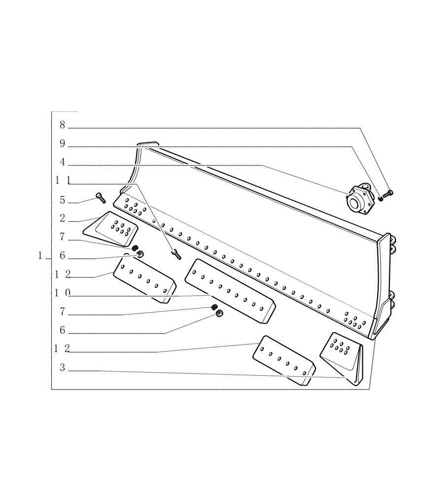 Схема запчастей Case 1850K LT - (9.480[01]) - ANGLE MOLDBOARD (HA) (P.F.) - OPTIONAL CODE 76078090 (19) - OPTIONS