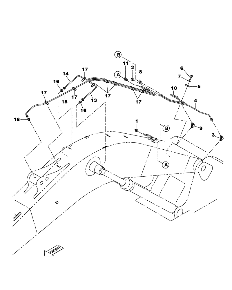 Схема запчастей Case CX470C - (09-101-00[01]) - LUBRICATION CIRCUIT - MONOBLOCK BOOM - 6.98 M (05.1) - UPPERSTRUCTURE CHASSIS/ATTACHMENTS