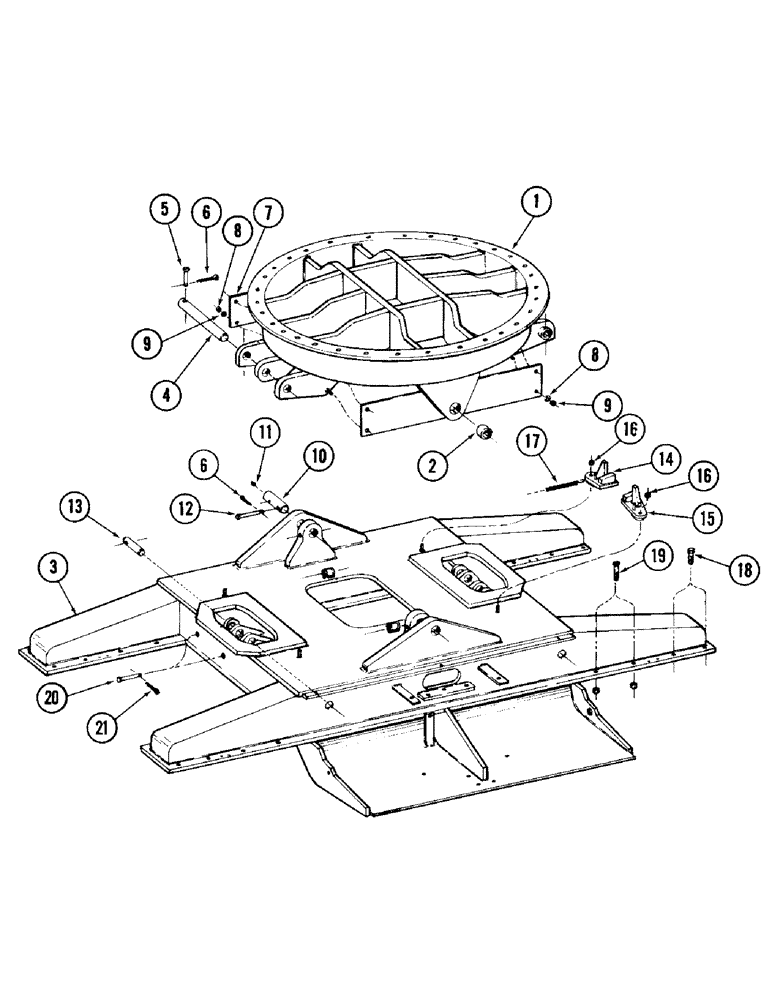 Схема запчастей Case 980 - (088) - TURNTABLE LEVELER (04) - UNDERCARRIAGE