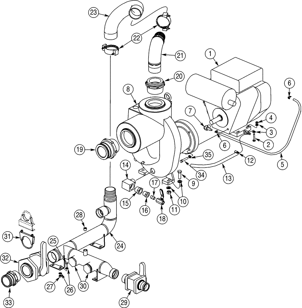 Схема запчастей Case BPG335 - (09-45) - SKID, 24 HORSEPOWER ENGINE PUMP, MIXING SYSTEM 