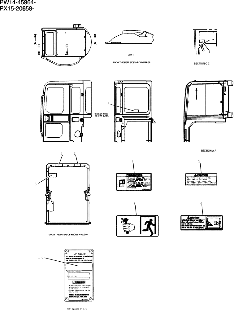 Схема запчастей Case CX31B - (965-29[1]) - NAME PLATE INSTAL (00) - GENERAL & PICTORIAL INDEX