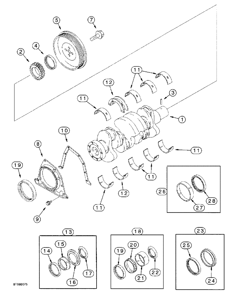 Схема запчастей Case 660 - (2-33A) - CRANKSHAFT, 4-390 EMISSIONS CERTIFIED ENGINE (02) - ENGINE