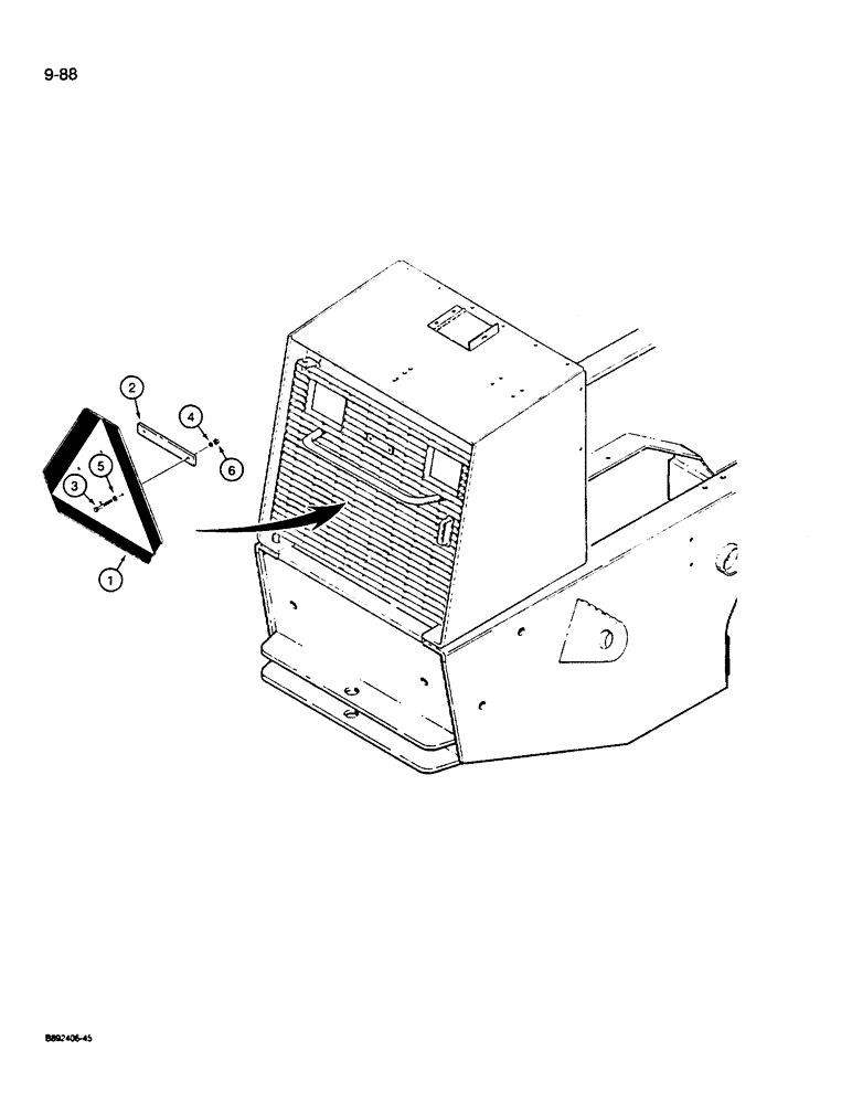 Схема запчастей Case W14B - (9-88) - SLOW MOVING VEHICLE EMBLEM (09) - CHASSIS/ATTACHMENTS