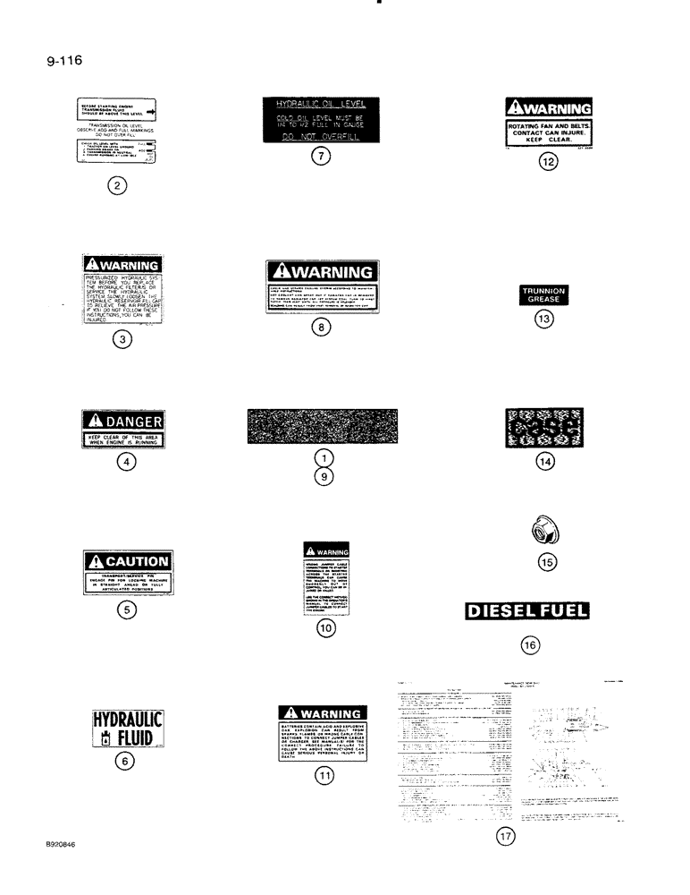 Схема запчастей Case 821 - (9-116) - S243101 DECALS (09) - CHASSIS/ATTACHMENTS