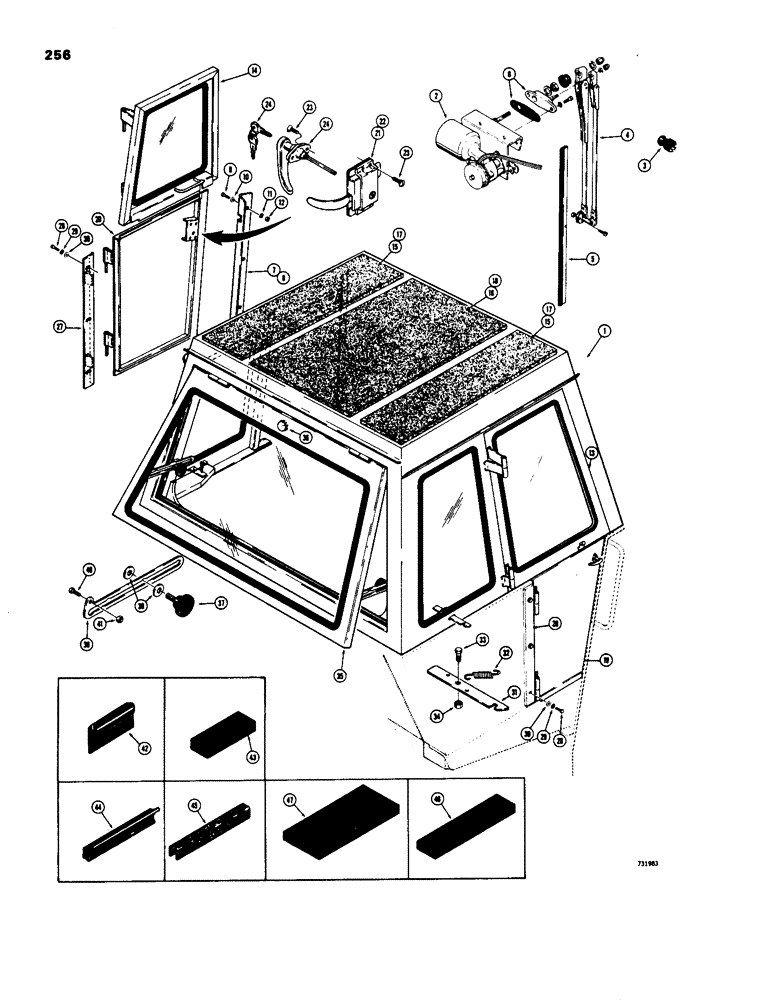 Схема запчастей Case W18 - (256) - L50462 AND L50581 OPERATORS CAB, DOORS, WINDOWS AND RELATED PARTS (09) - CHASSIS