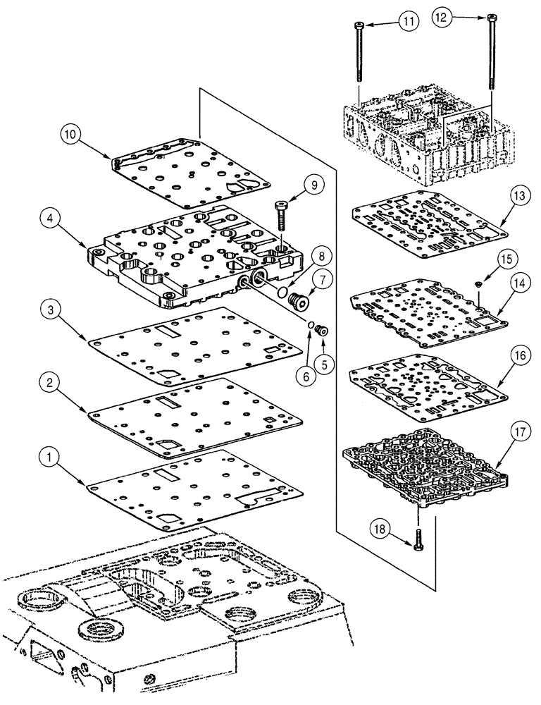 Схема запчастей Case 921C - (06-20P) - TRANSMISSION - VALVE PLATES (06) - POWER TRAIN